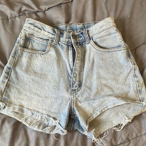 High waisted denim shorts